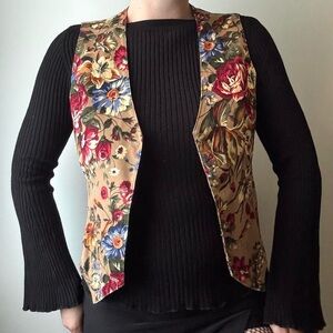 90’s vintage Bushwacker U.S.A. tan floral vest